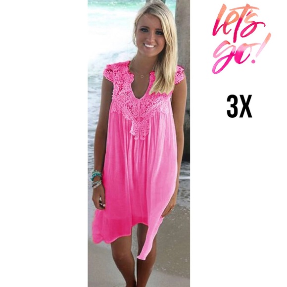 Dresses & Skirts - Boho Style Mini Swing Dress PINK